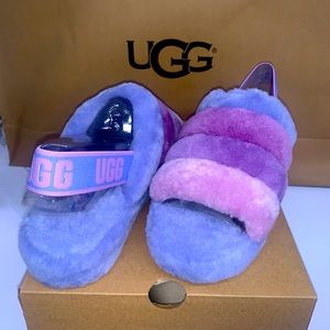 Fluffy Pastel Uggs Slides